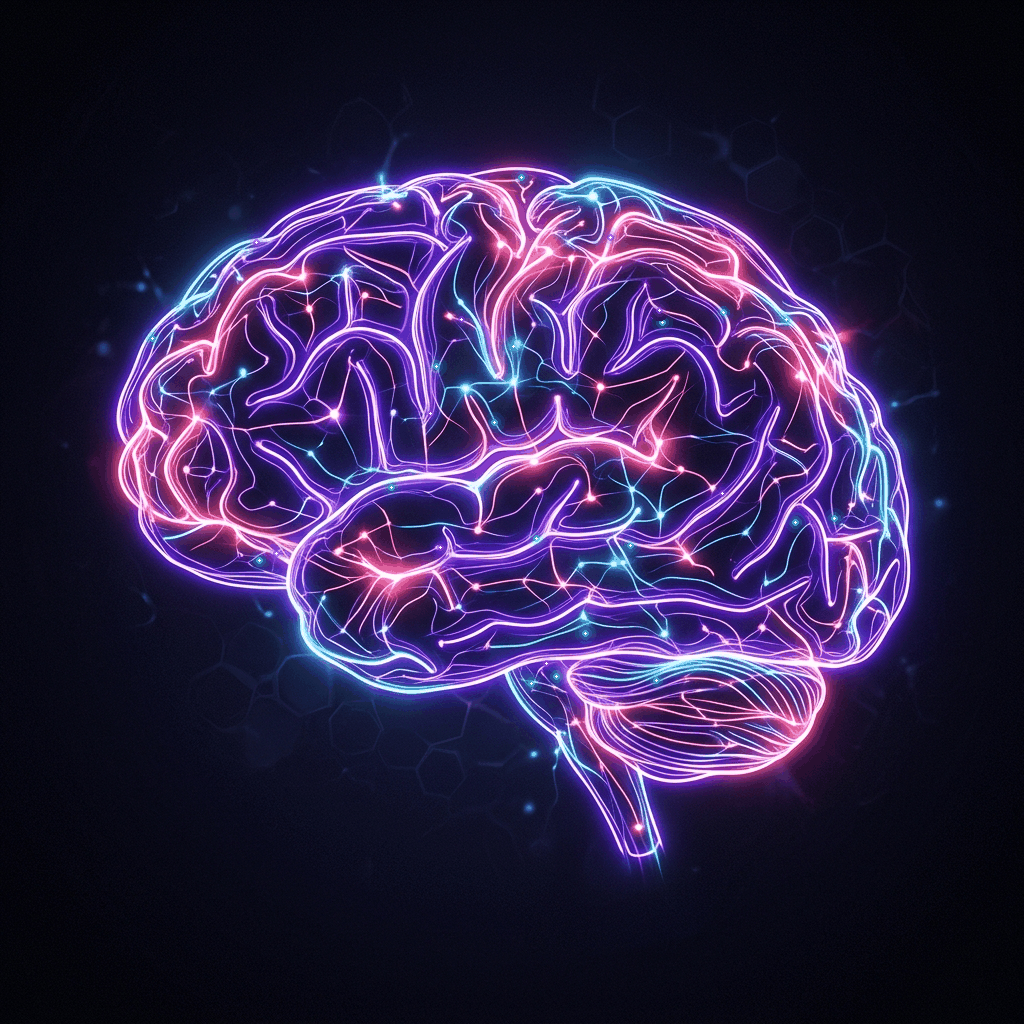 Glowing Brain Silhouette